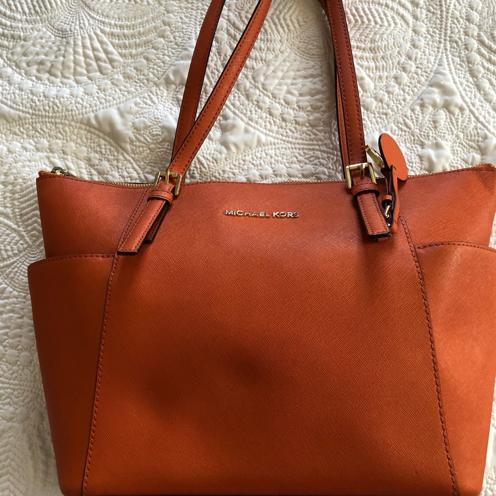 Michael Kors Orange leather tote